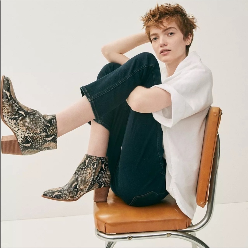 Madewell | The Rosie Ankle Boot in Snake Embossed Leather